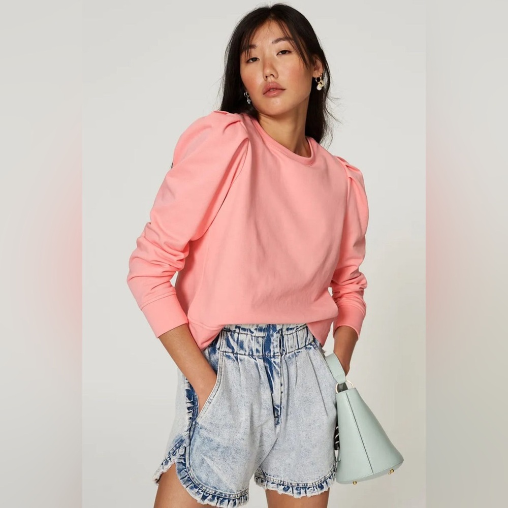 Milly for Rent the Runway Marianne French Terry Sweatshirt in Pink